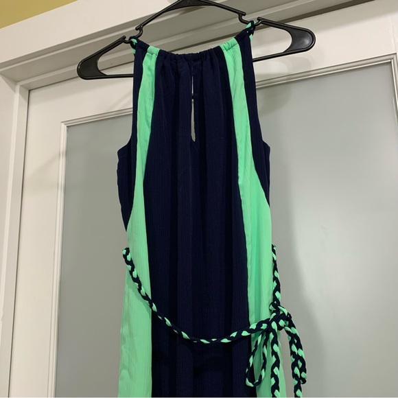 New York & Company (NY&Co) Colorblock Navy and Mint/Tile Green Maxi Dress. XS - Picture 7 of 16